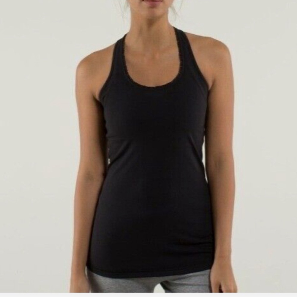 Lululemon Black Ruffle Trim Tank